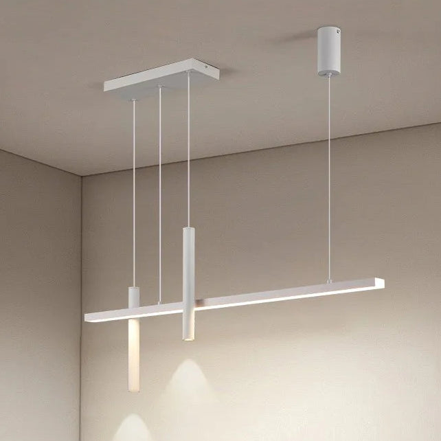 Suspension Linéaire Métal Noir Mat Minimaliste Design - Chambre Salon Cuisine — Traverse