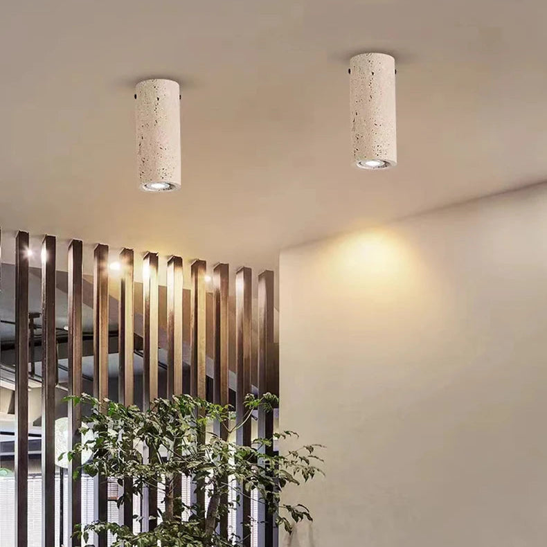 Plafonnier Cylindre Liège Naturel Minimaliste Design Moderne - Salon Chambre Salle à Manger — Antares