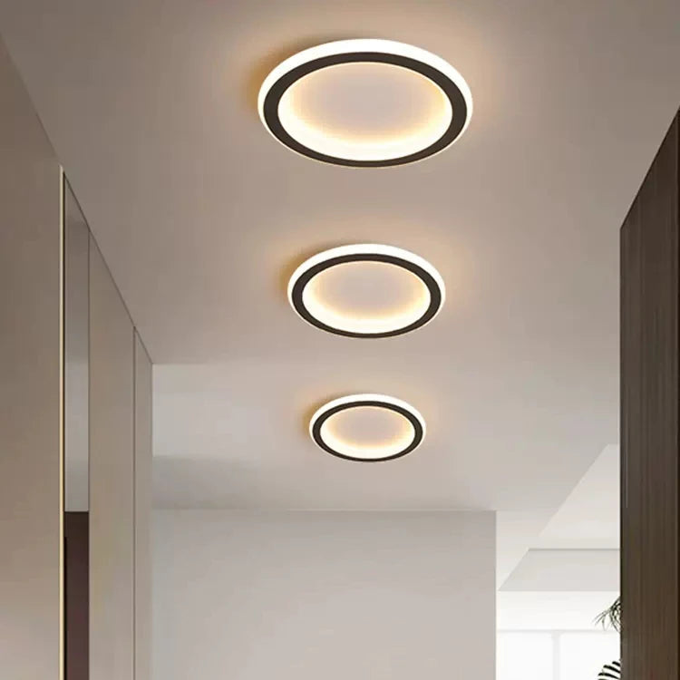Plafonnier Anneau Métal Noir Minimaliste Design Moderne - Salle de Bain Salon Chambre — Aureo