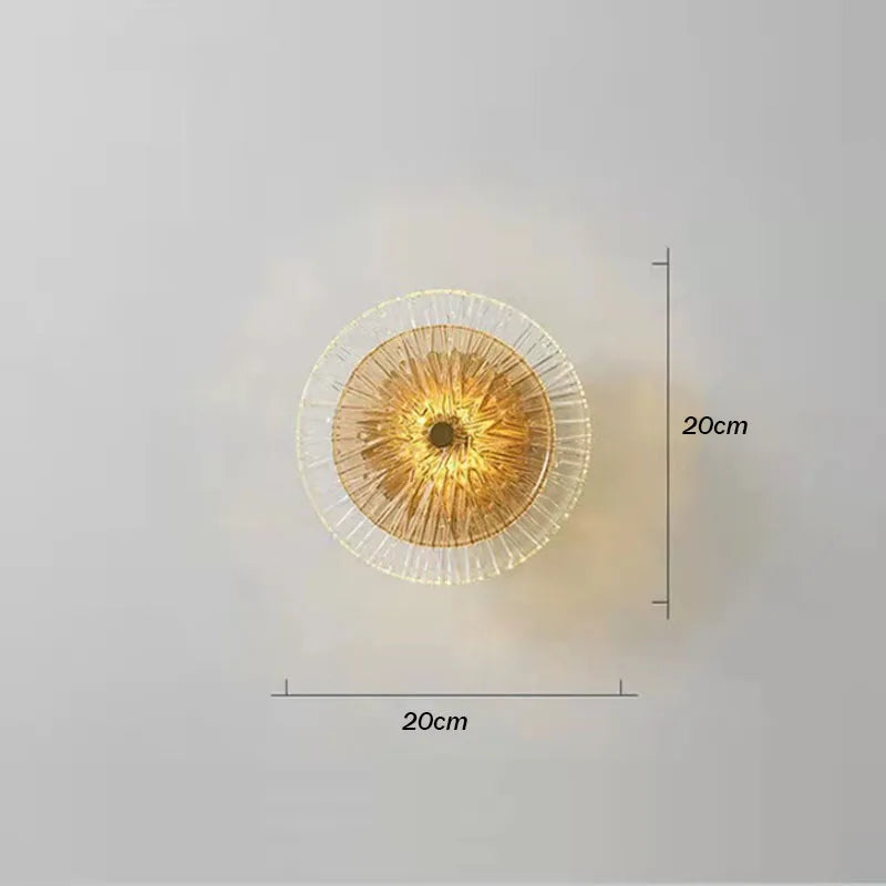 Taormina Disques Verre Transparent et Métal Doré