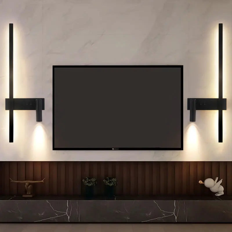 Applique Murale Cylindre Métal Noir Minimaliste Design Moderne Noire - Chambre Salle de Bain Salon — Lolanthe