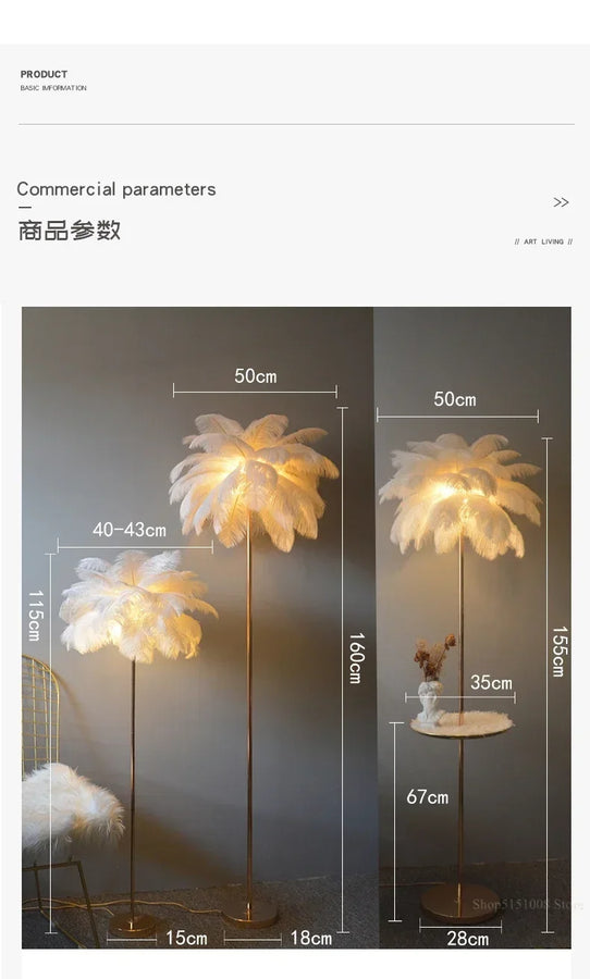 Lumis233 Plumes Rose Poudré Style Nordique