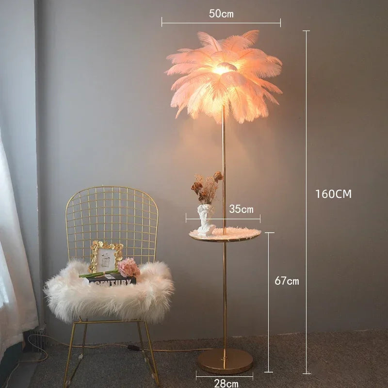 Lumis233 Plumes Rose Poudré Style Nordique