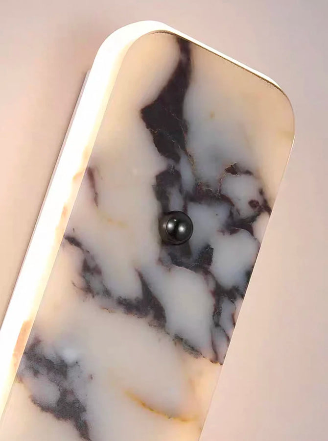 Paël Cylindre Marbre Blanc et Noir Épuré