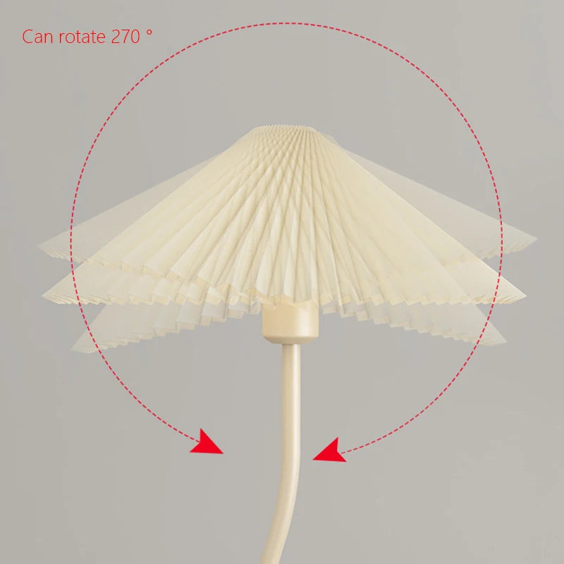 Lampadaire Spirale Métal Noir et Abat-Jour Plissé Blanc - Salon Bureau Chambre — Helix