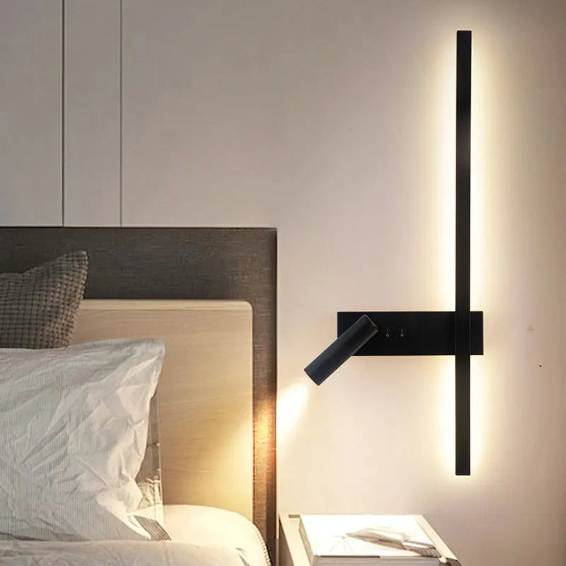 Applique Murale Cylindre Métal Noir Minimaliste Design Moderne Noire - Chambre Salle de Bain Salon — Lolanthe