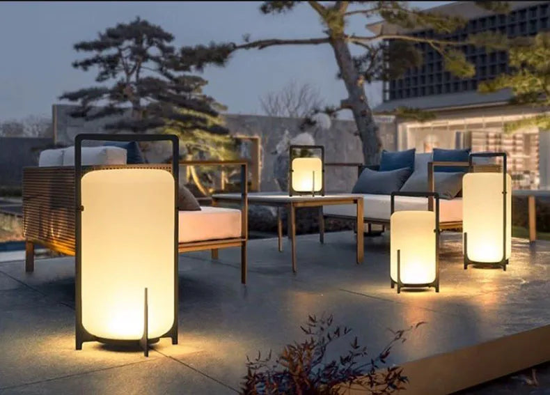 Lampadaire Lampe de Table Cylindre Tissu Beige Minimaliste Design - Salon Bureau Chambre — Stria et