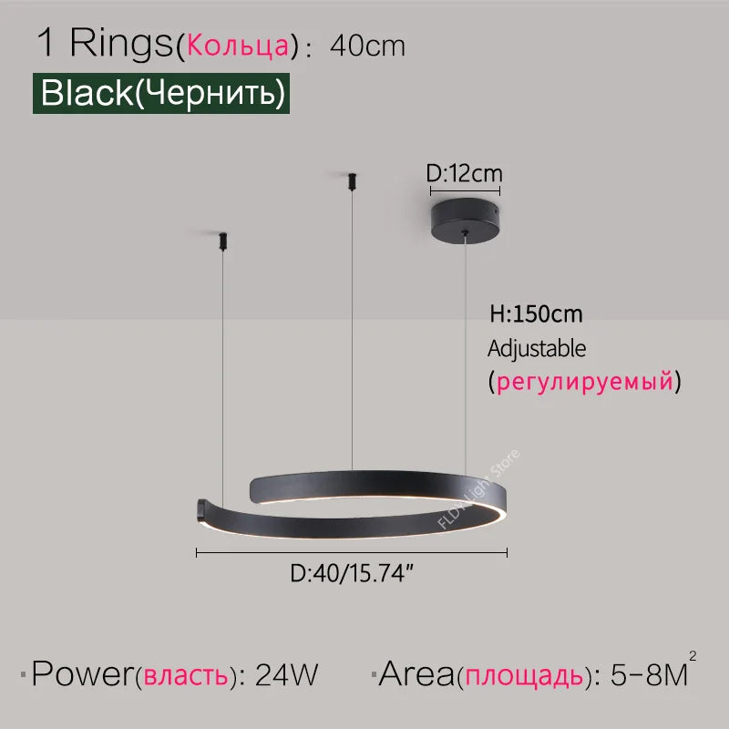 Hecate Anneau Aluminium Noir Minimaliste