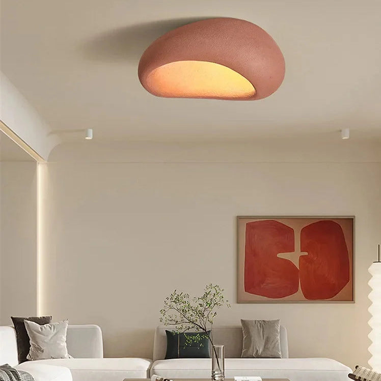 Plafonnier Coquillage Plâtre Blanc Minimaliste Design Moderne - Salle de Bain Salon Chambre — Flambeau