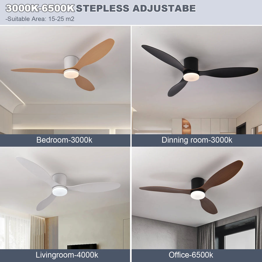 Ventilateur de Plafond Profil Bas avec Éclairage