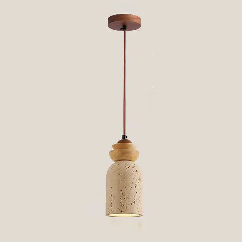 Suspension Cylindre Céramique Beige Minimaliste Design - Chambre Salon Cuisine — Spica