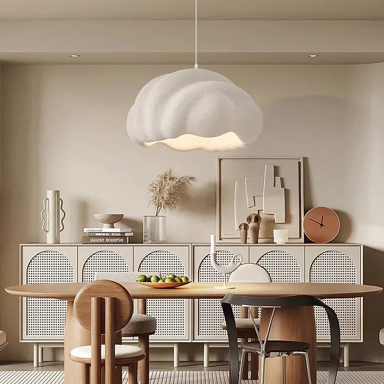 Suspension Nuage Résine Blanche Minimaliste Design - Chambre Salon Cuisine — Stratus