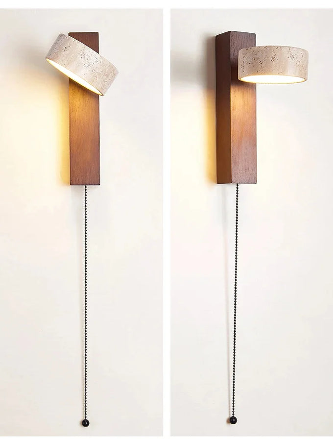 Estrella Cylindre Béton Brut et Bois Naturel