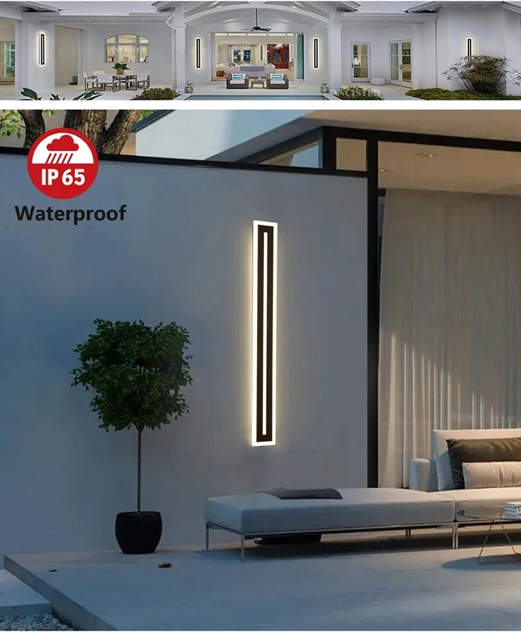 Rectangle Aluminium Noir et Blanc Minimaliste — Lumio