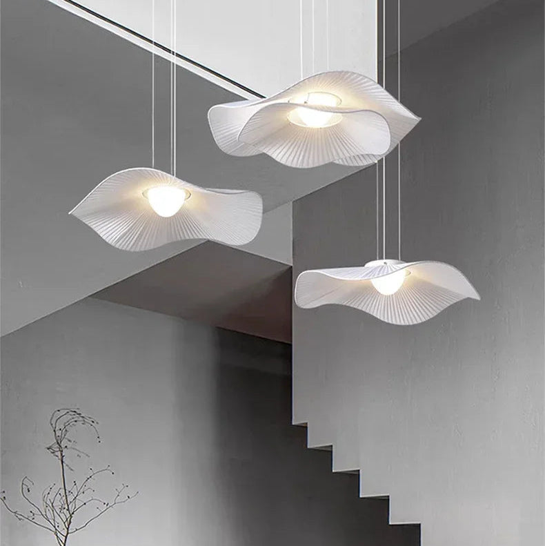 Suspension Vague Tissu Blanc Minimaliste Design - Chambre Salon Cuisine — Houle