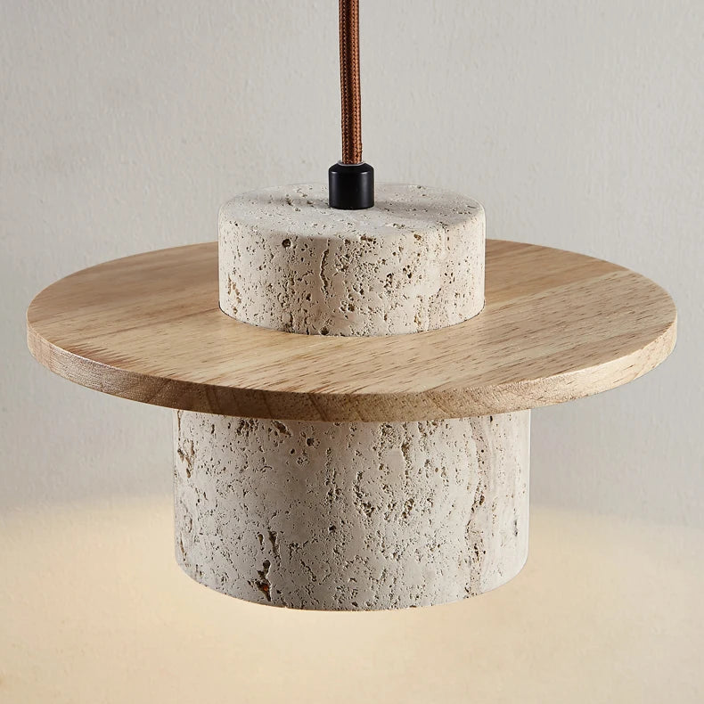 Suspension Cylindre Béton et Métal Marron Minimaliste Design - Chambre Salon Cuisine — Hypatia