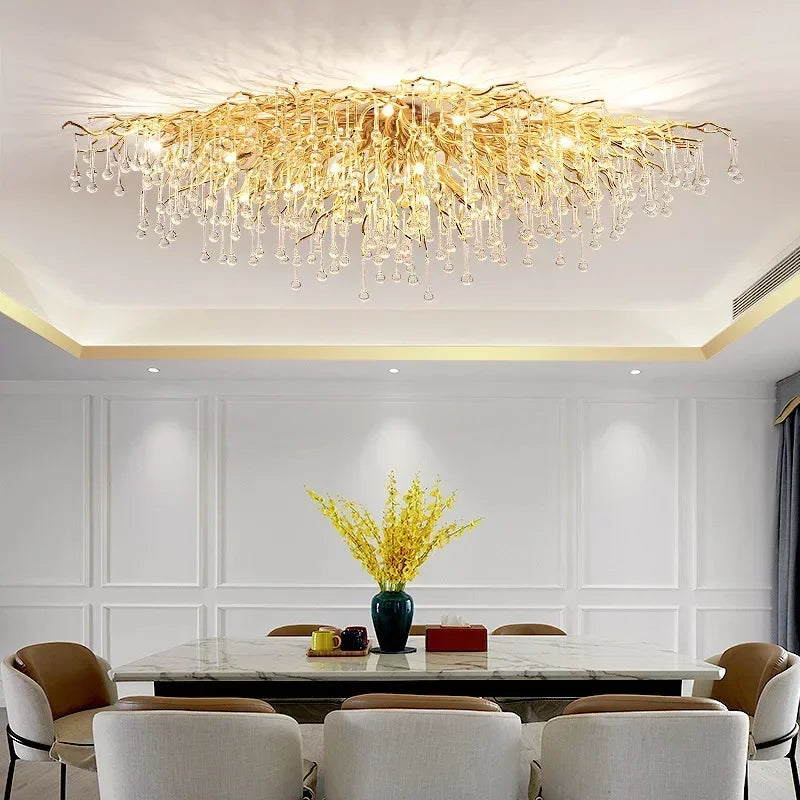 Randi Cascade Cristal et Métal Doré Luxueux