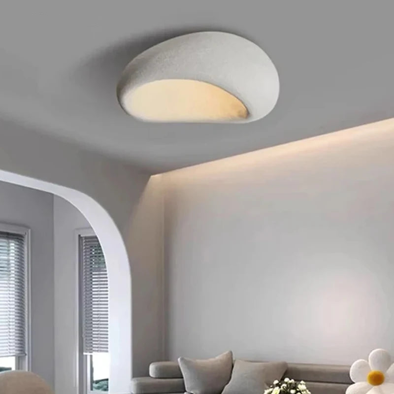 Plafonnier Coquillage Plâtre Blanc Minimaliste Design Moderne - Salle de Bain Salon Chambre — Flambeau