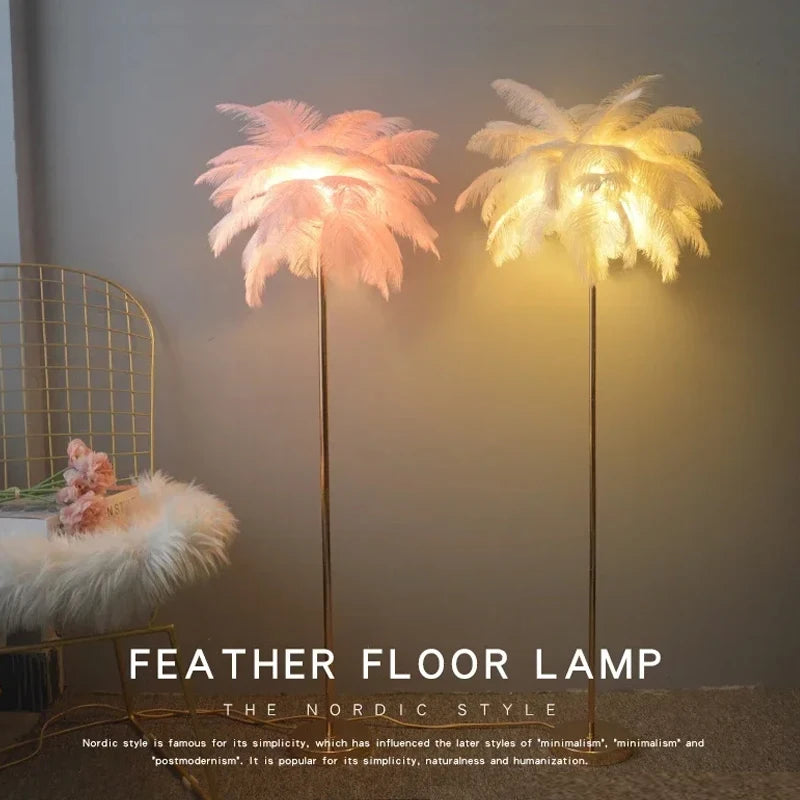 Lumis233 Plumes Rose Poudré Style Nordique
