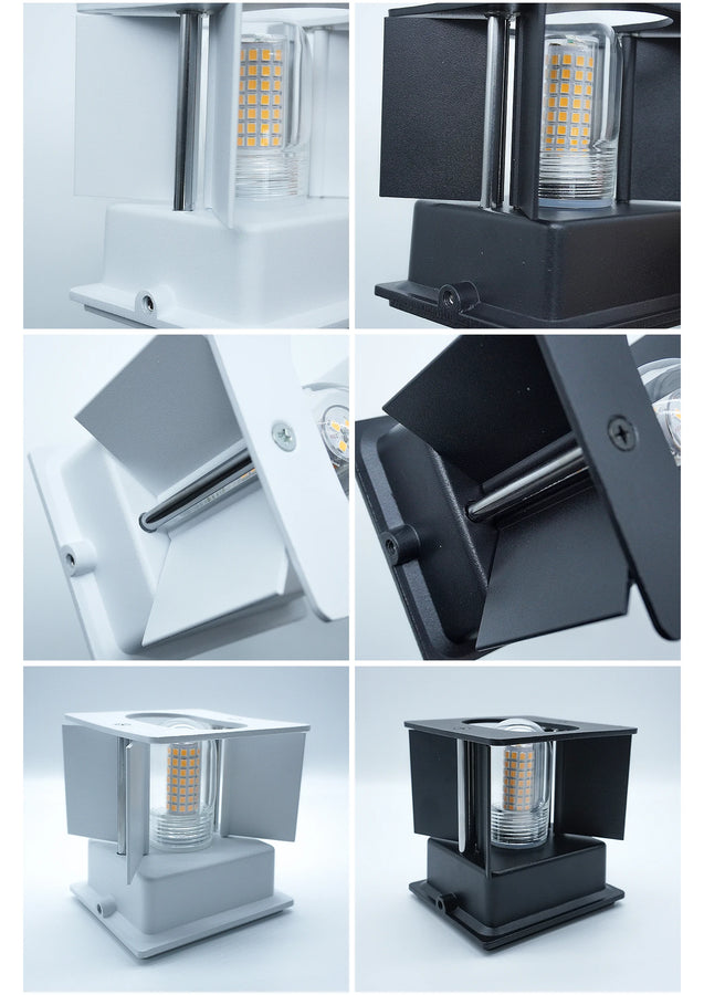 Ilaria Carré Aluminium Noir Mat Minimaliste