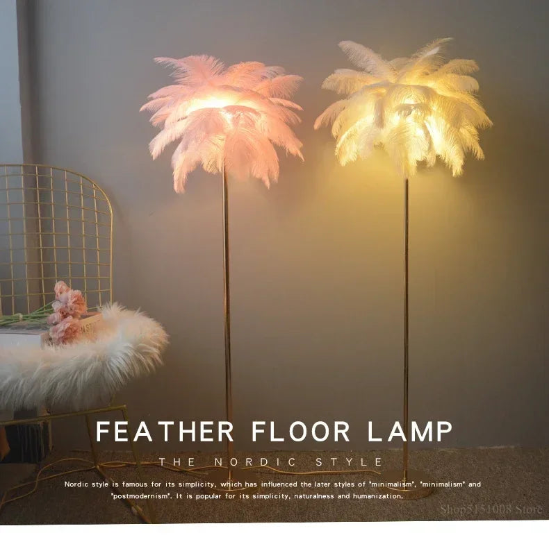 Lumis233 Plumes Rose Poudré Style Nordique
