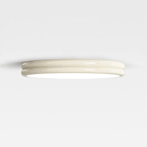Plafonnier Anneau Céramique Crème Minimaliste Design Moderne - Salle de Bain Salon Chambre — Alcyone