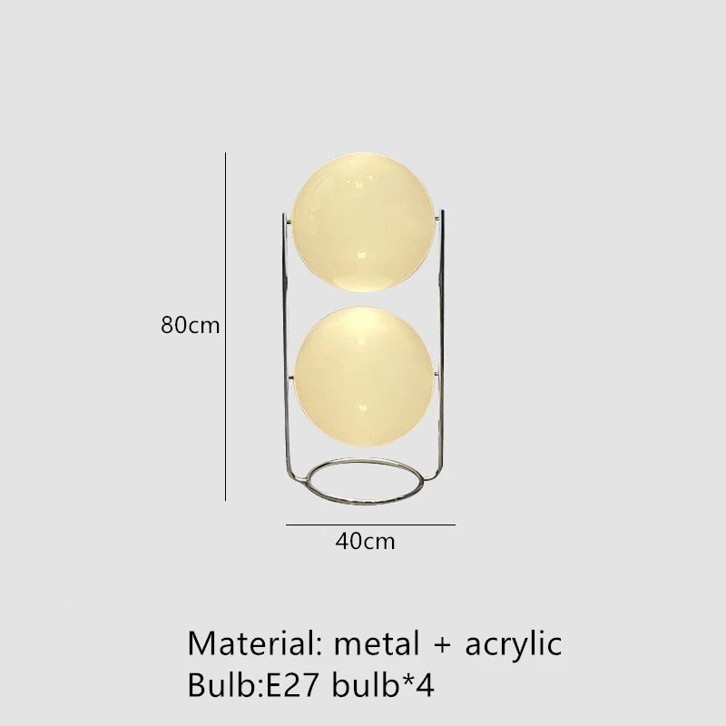 Lampadaire Sphère Verre Opalin et Métal Chromé Minimaliste Design - Salon Bureau Chambre — Orbe