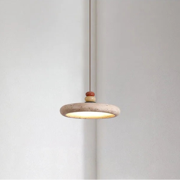 Suspension Cylindre Pierre Empilée Multicolore Nordique Design - Chambre Salon Cuisine — Incandeo