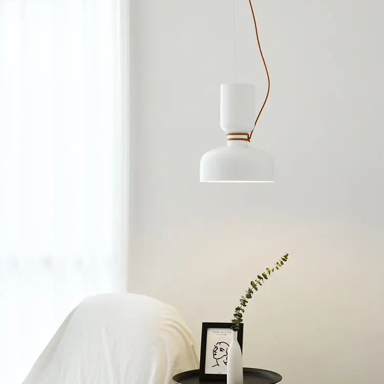 Suspension Cylindre Métal Noir et Blanc Minimaliste Design - Chambre Salon Cuisine — Citrine