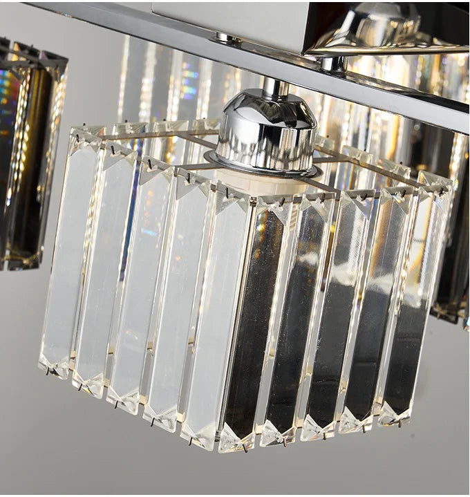 Sofia Cube Cristal et Métal Chromé Art Déco