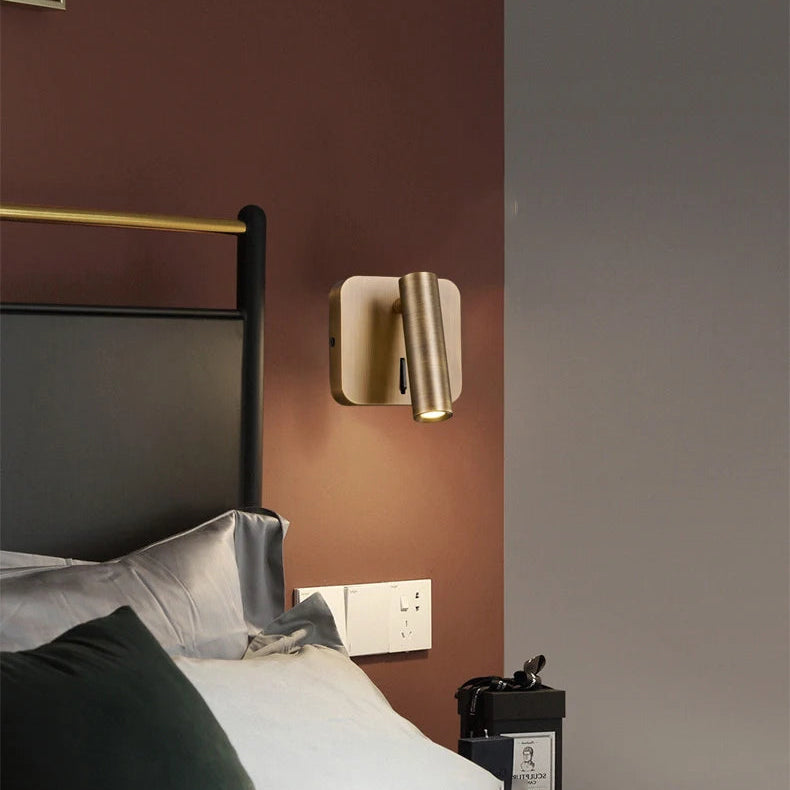 Applique Murale Cylindre Acier Noir Minimaliste Design Moderne Noire - Chambre Salle de Bain Salon — Grenat