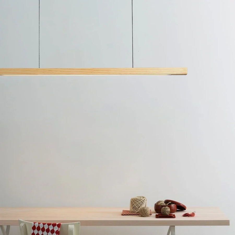 Suspension Barre Bois Naturel Minimaliste Design - Cuisine Chambre Salon — Linéo