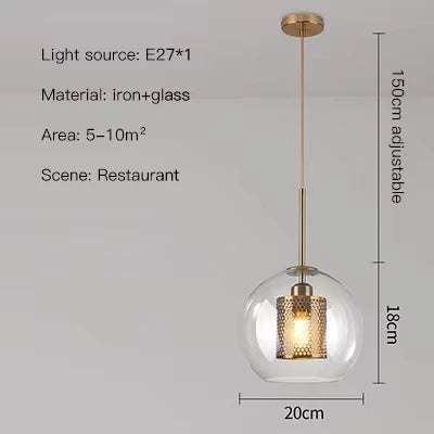 Emmanuel Sphère Verre Transparent et Laiton Doré