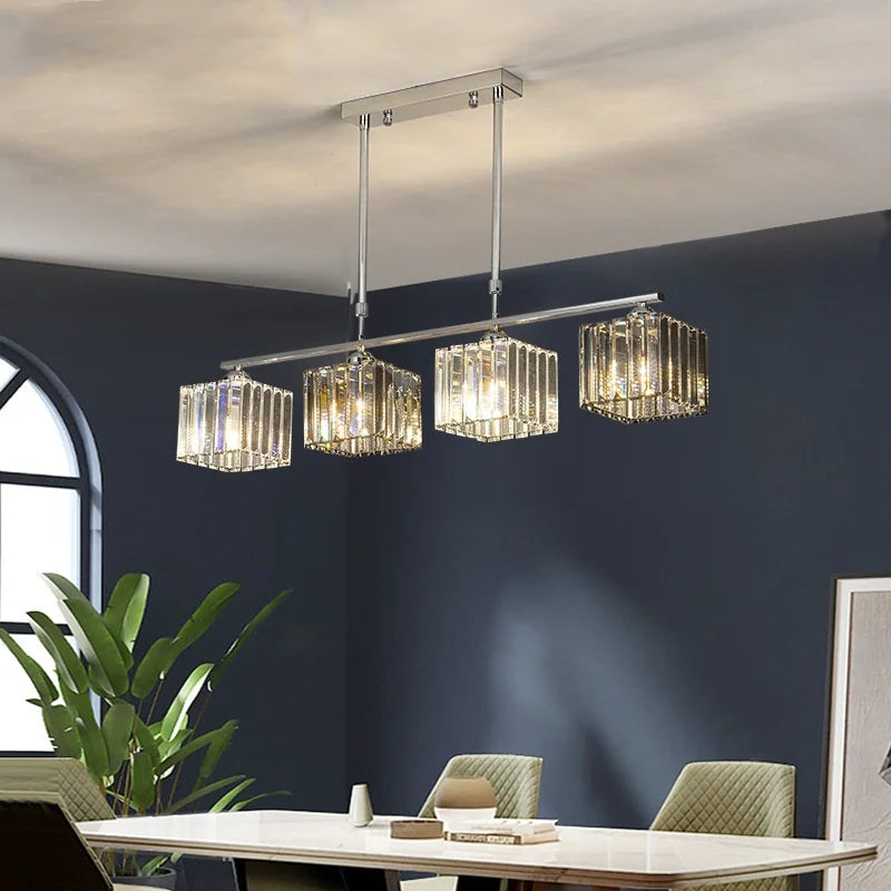 Sofia Cube Cristal et Métal Chromé Art Déco