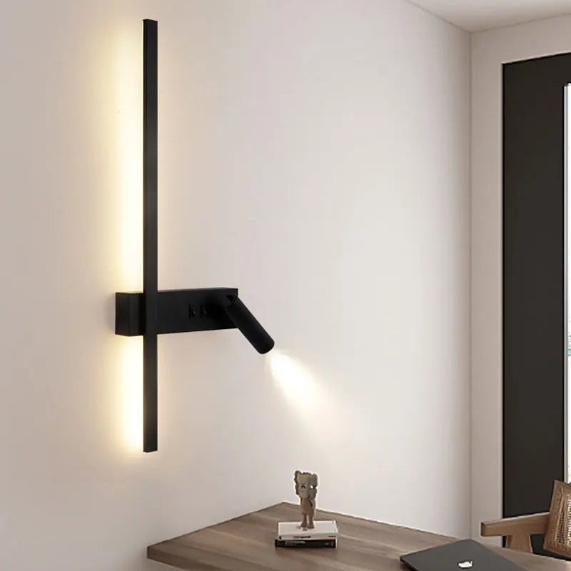 Applique Murale Cylindre Métal Noir Minimaliste Design Moderne Noire - Chambre Salle de Bain Salon — Lolanthe