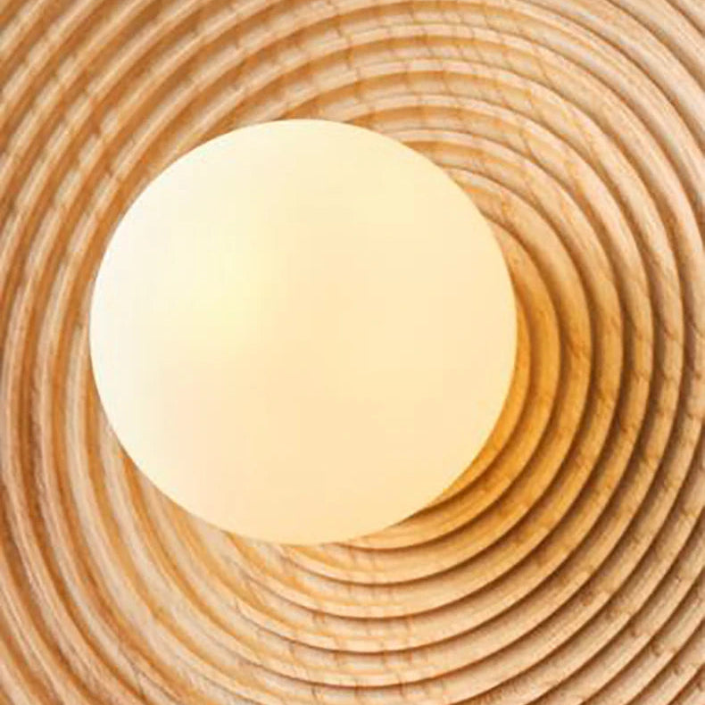 Applique Murale Bois Naturel Disque Rond Texturé Ronde - Chambre Salon Salle de Bain — Éclat
