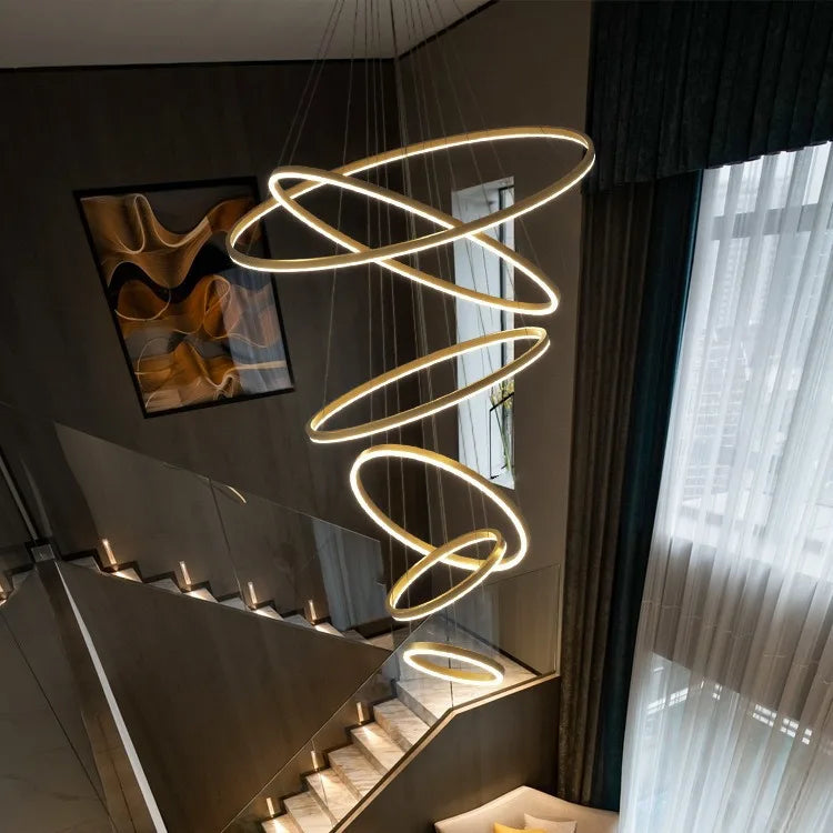 Svea Spirale Anneaux Métal Doré Contemporain