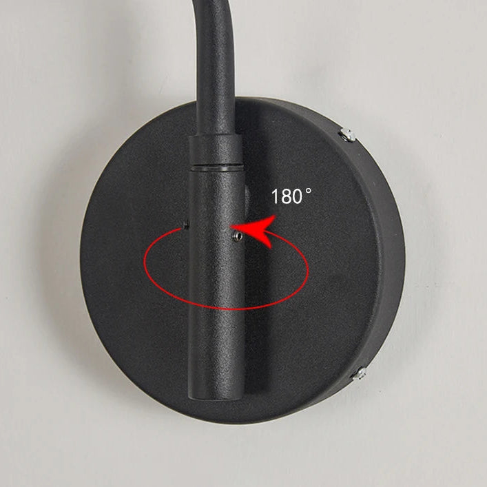 Applique Murale Bras Articulé Acier Noir Minimaliste Design Moderne Noire - Chambre Salle de Bain Salon — Calor
