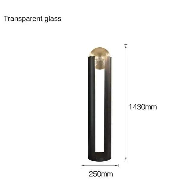 Lampadaire Cylindre Métal Noir et Verre Ambré - Salon Bureau Chambre — Prisme