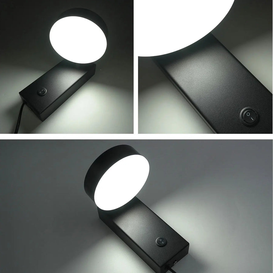 Applique Murale Rectangle Métal Noir Mat Minimaliste Design Moderne Noire - Chambre Salle de Bain Salon — Porphyre
