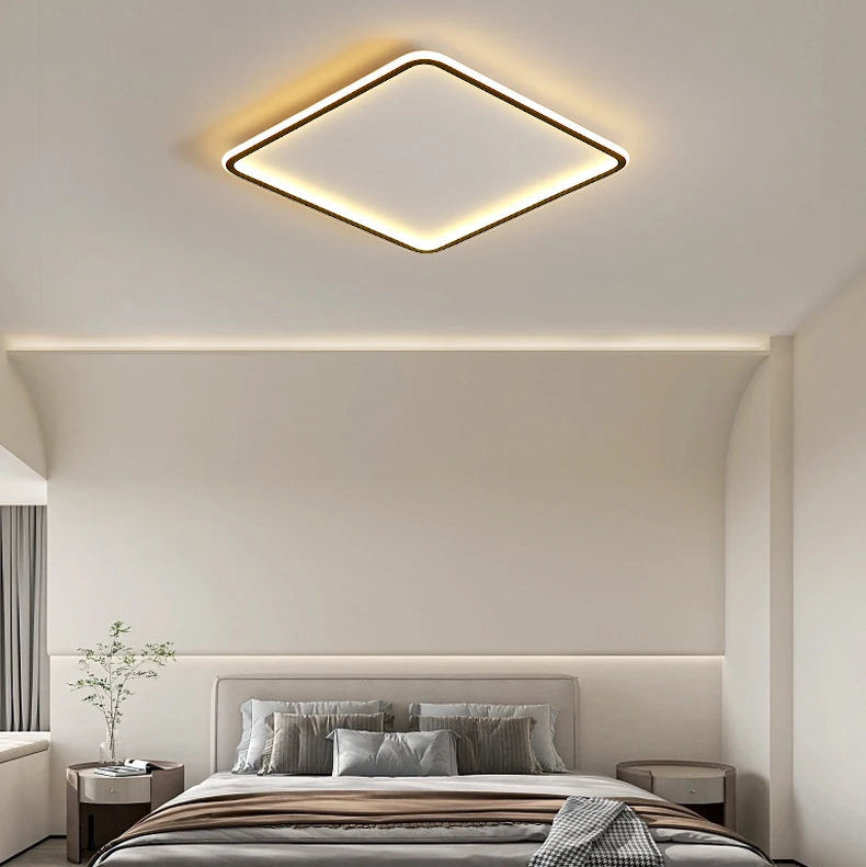 Plafonnier Anneau Métal Noir Minimaliste Design Moderne - Salle de Bain Salon Chambre — Aureo