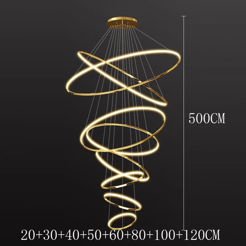 Svea Spirale Anneaux Métal Doré Contemporain