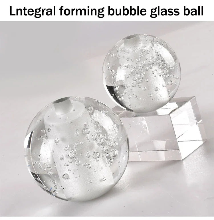 Agnes Bulles Verre Transparent et Laiton Épuré