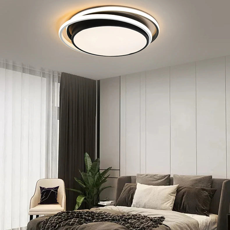 Plafonnier Vagues Métal Blanc Minimaliste et Lune Design Moderne - Salle de Bain Salon Chambre — Flux