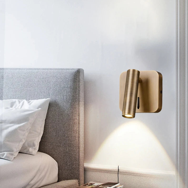 Applique Murale Cylindre Acier Noir Minimaliste Design Moderne Noire - Chambre Salle de Bain Salon — Grenat