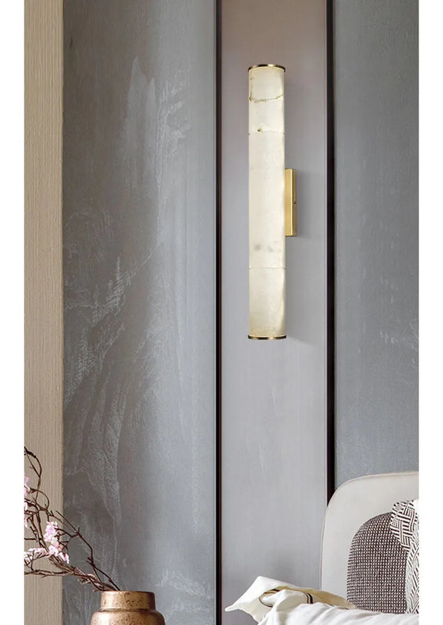Geoffroy Cylindre Onyx Blanc et Laiton