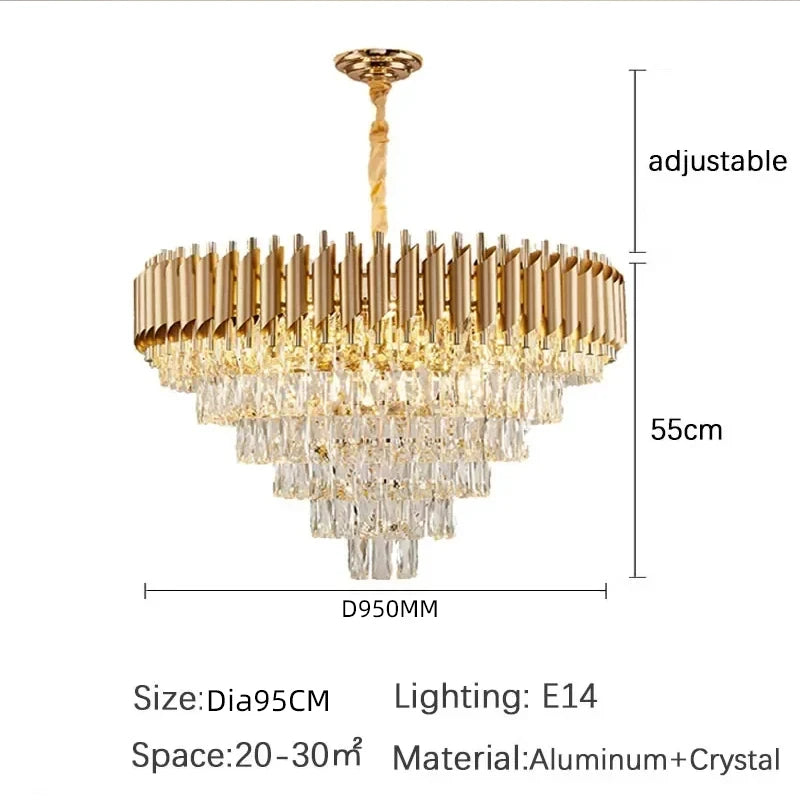 Madalena Cascade Cristal et Métal Noir Doré