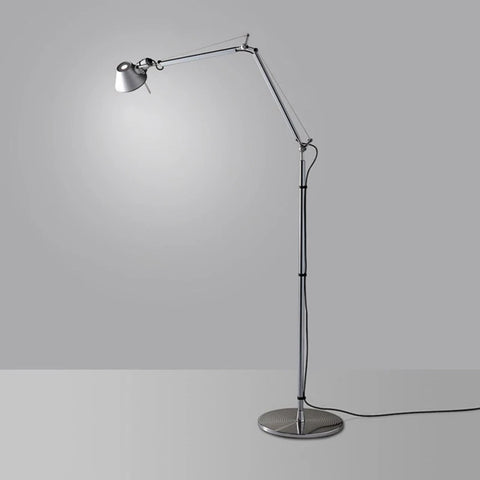 Lampadaire Bras Articulé Acier Chromé Minimaliste Design - Salon Bureau Chambre — Aura