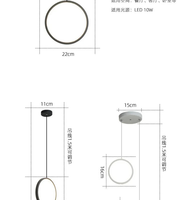 Yuki Anneaux Métal Noir et Blanc Minimaliste