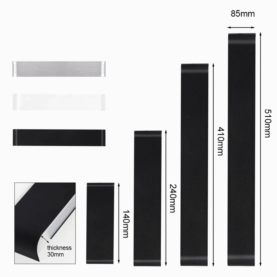 Sorcha Barre Métal Noir et Blanc Minimaliste